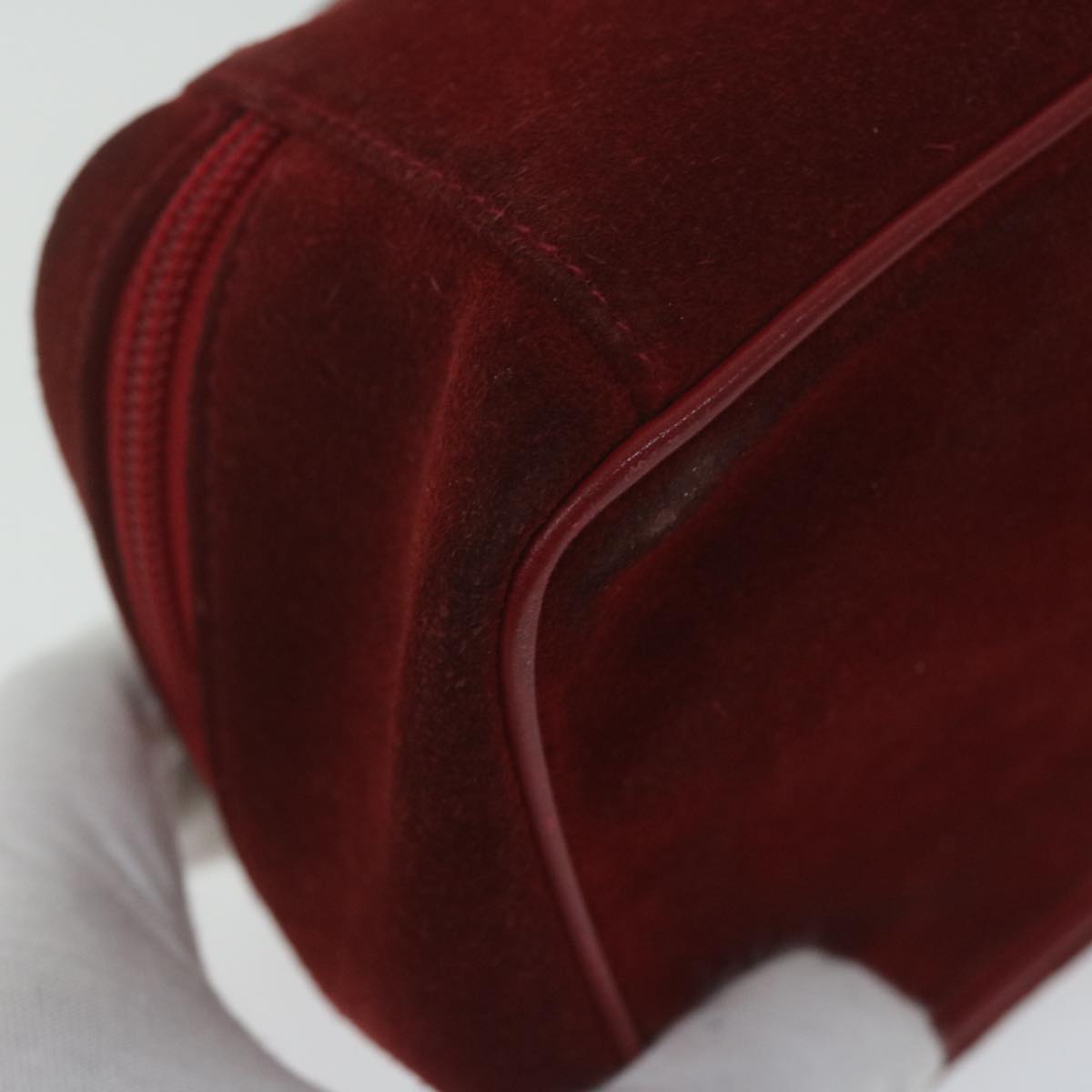 GUCCI Vanity Cosmetic Pouch Suede Red 032 1705 0141 bs10687