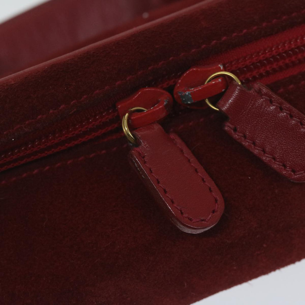 GUCCI Vanity Cosmetic Pouch Suede Red 032 1705 0141 bs10687