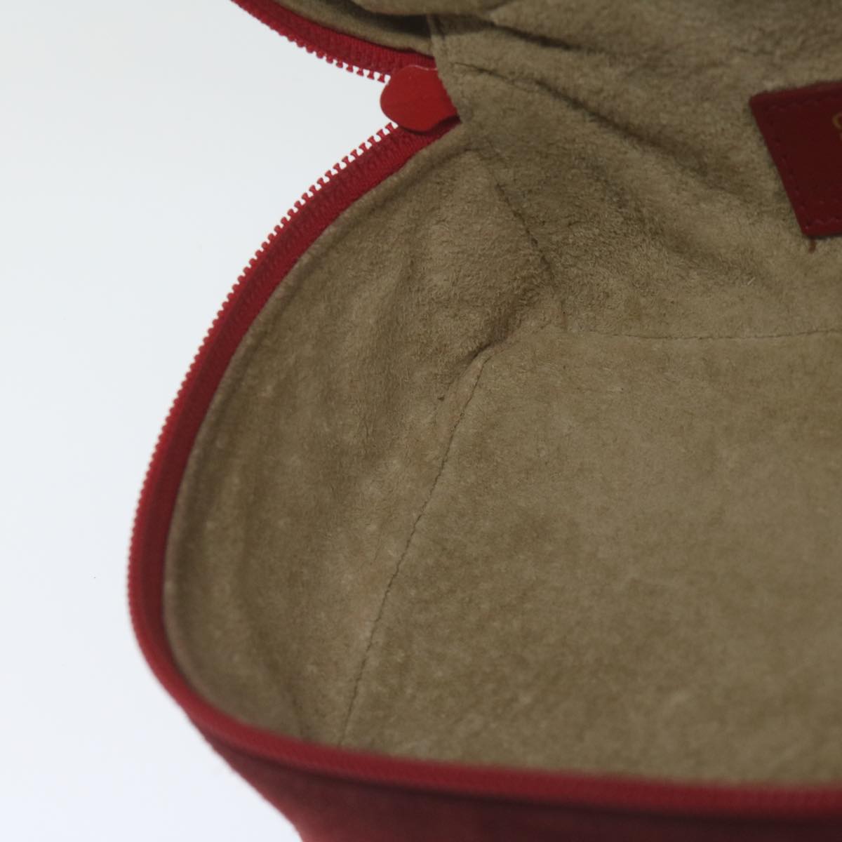 GUCCI Vanity Cosmetic Pouch Suede Red 032 1705 0141 bs10687