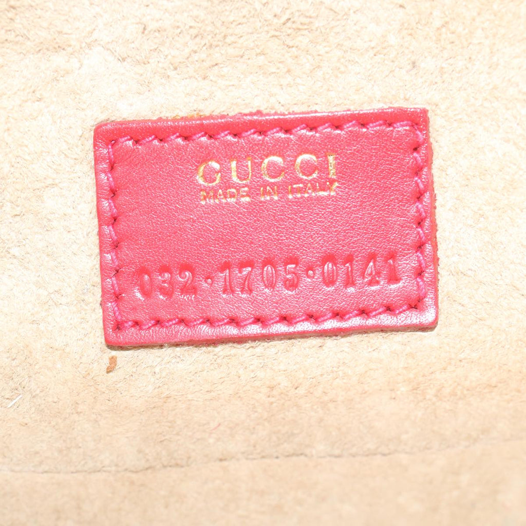 GUCCI Vanity Cosmetic Pouch Suede Red 032 1705 0141 bs10687