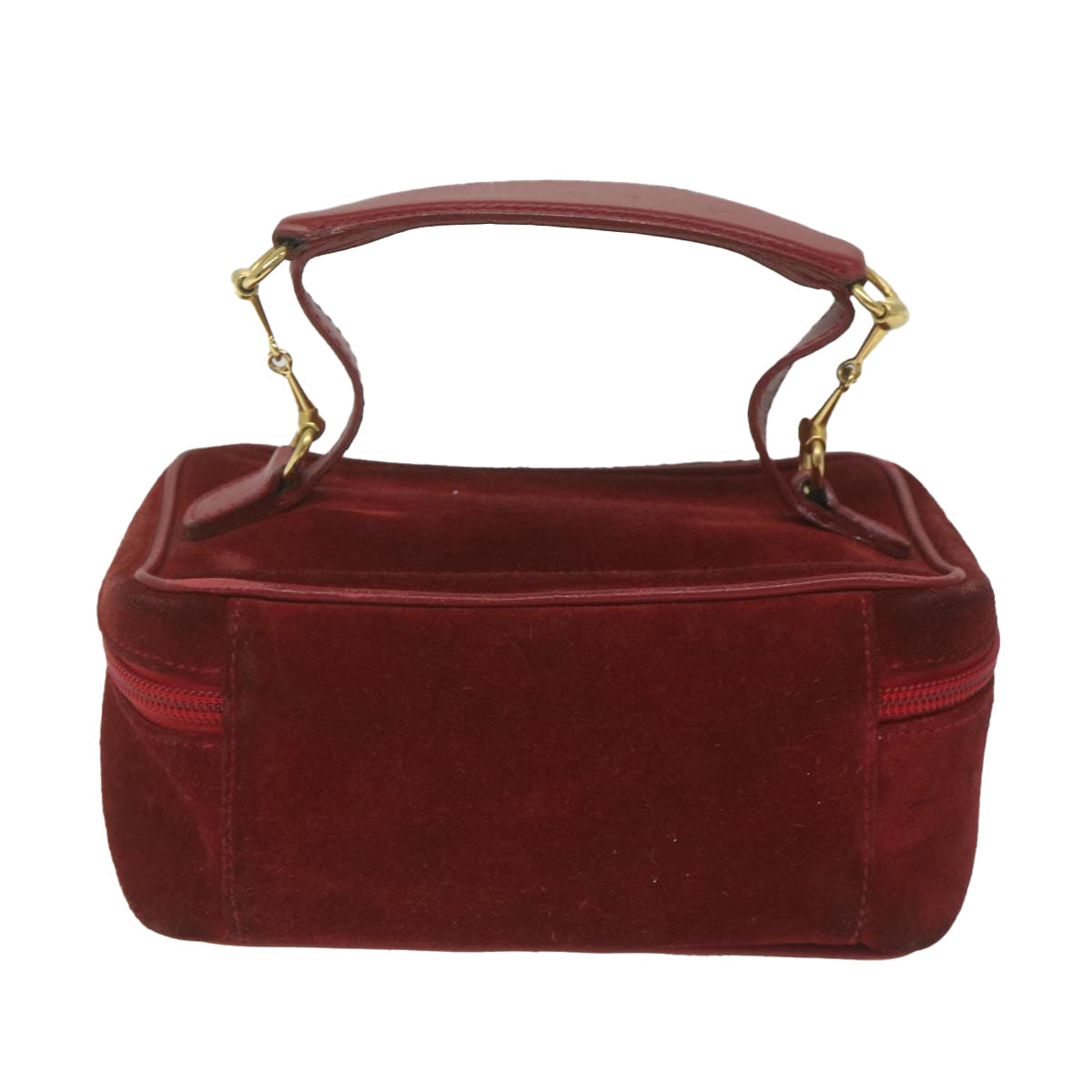 GUCCI Vanity Cosmetic Pouch Suede Red 032 1705 0141 bs10687