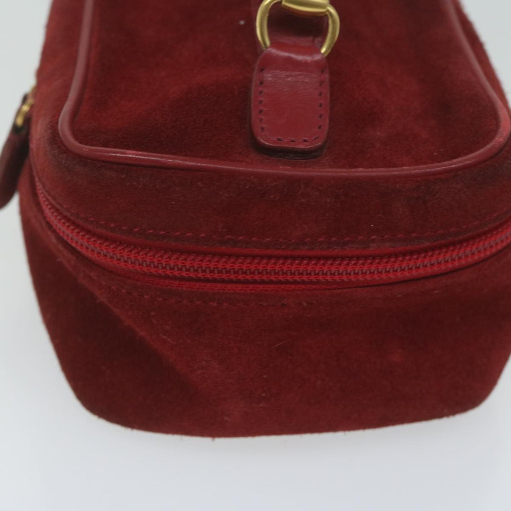 GUCCI Vanity Cosmetic Pouch Suede Red 032 1705 0141 bs10687