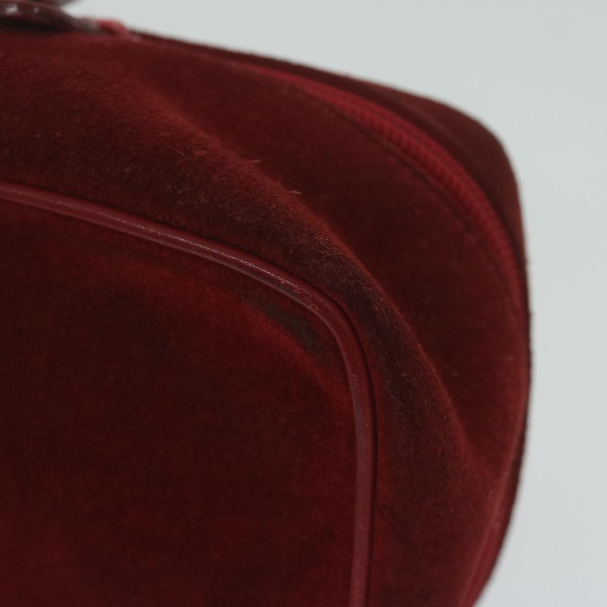 GUCCI Vanity Cosmetic Pouch Suede Red 032 1705 0141 bs10687