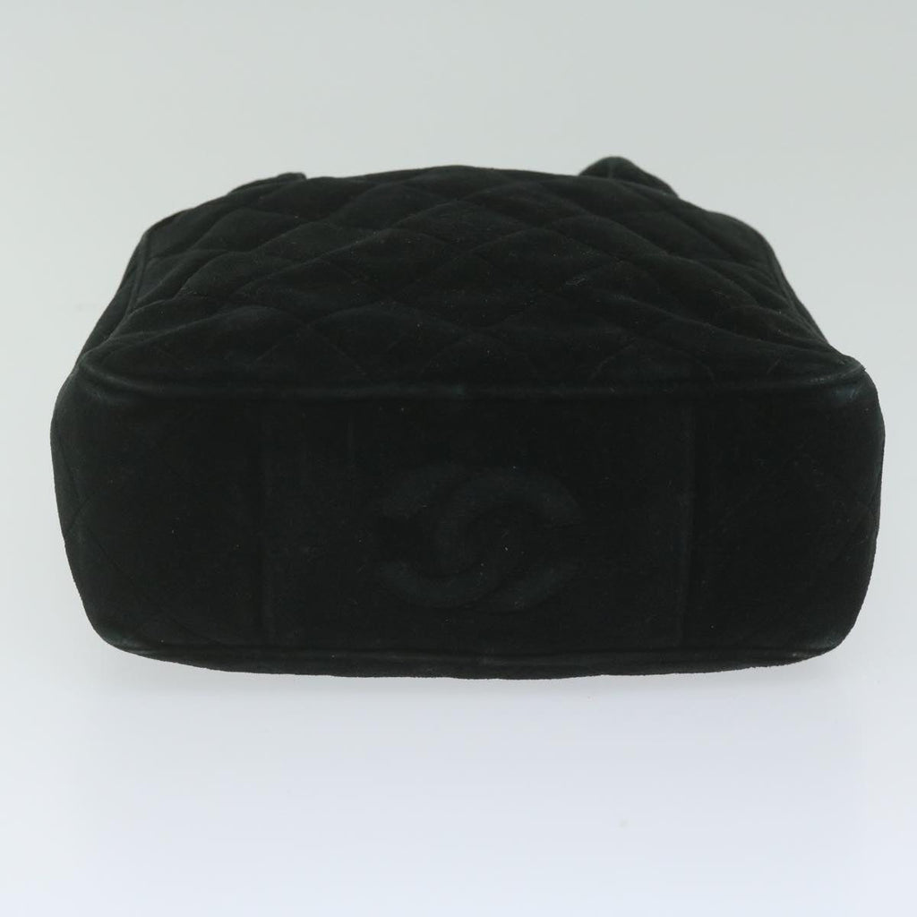 CHANEL Hand Bag Velor Black CC bs10697