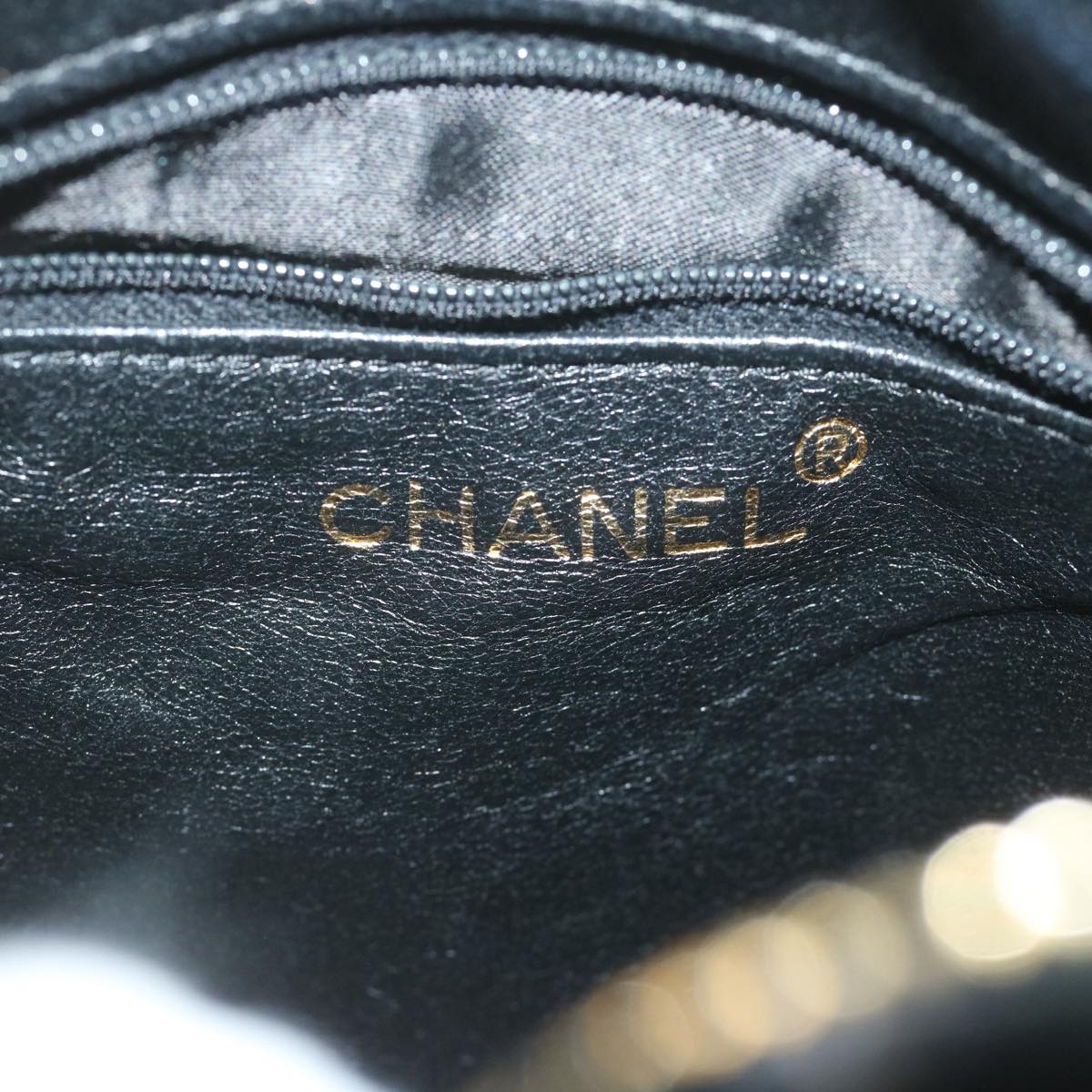 CHANEL Hand Bag Velor Black CC bs10697