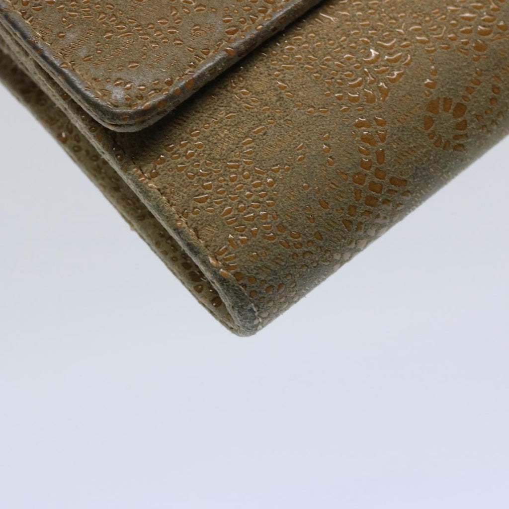 CHANEL Long Wallet Suede Beige CC bs10744