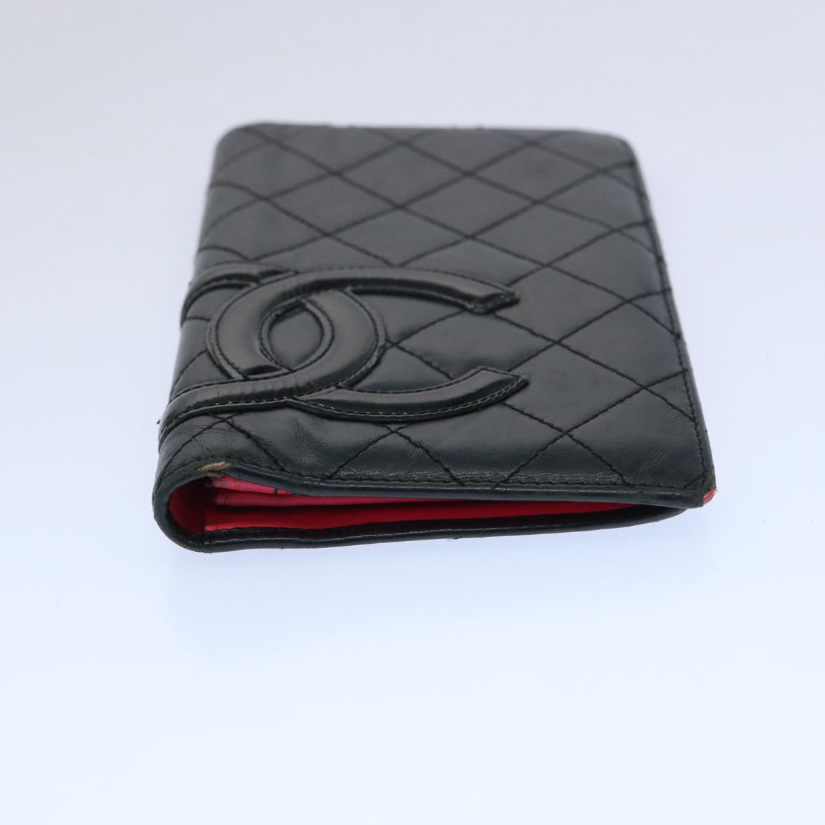 CHANEL Cambon Line Long Wallet Leather Black CC bs10747