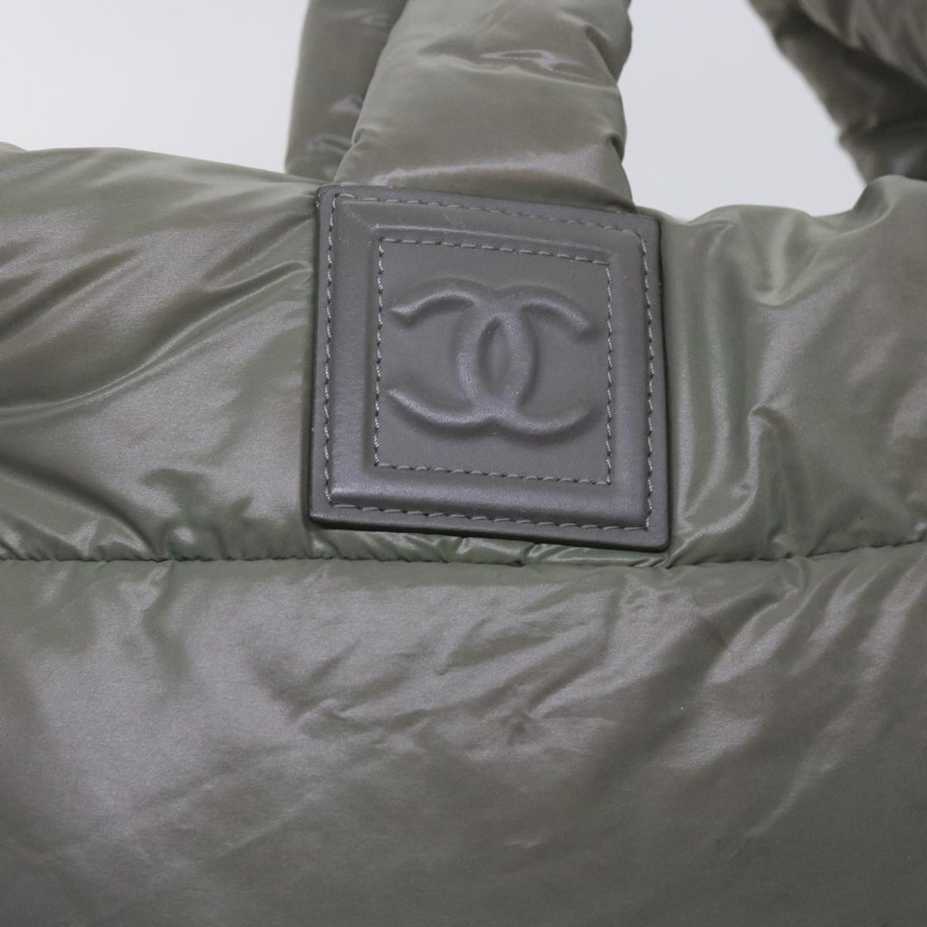 CHANEL Cococoon Shoulder Bag Nylon Gray CC bs10830
