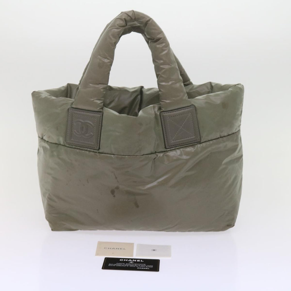 CHANEL Cococoon Shoulder Bag Nylon Gray CC bs10830