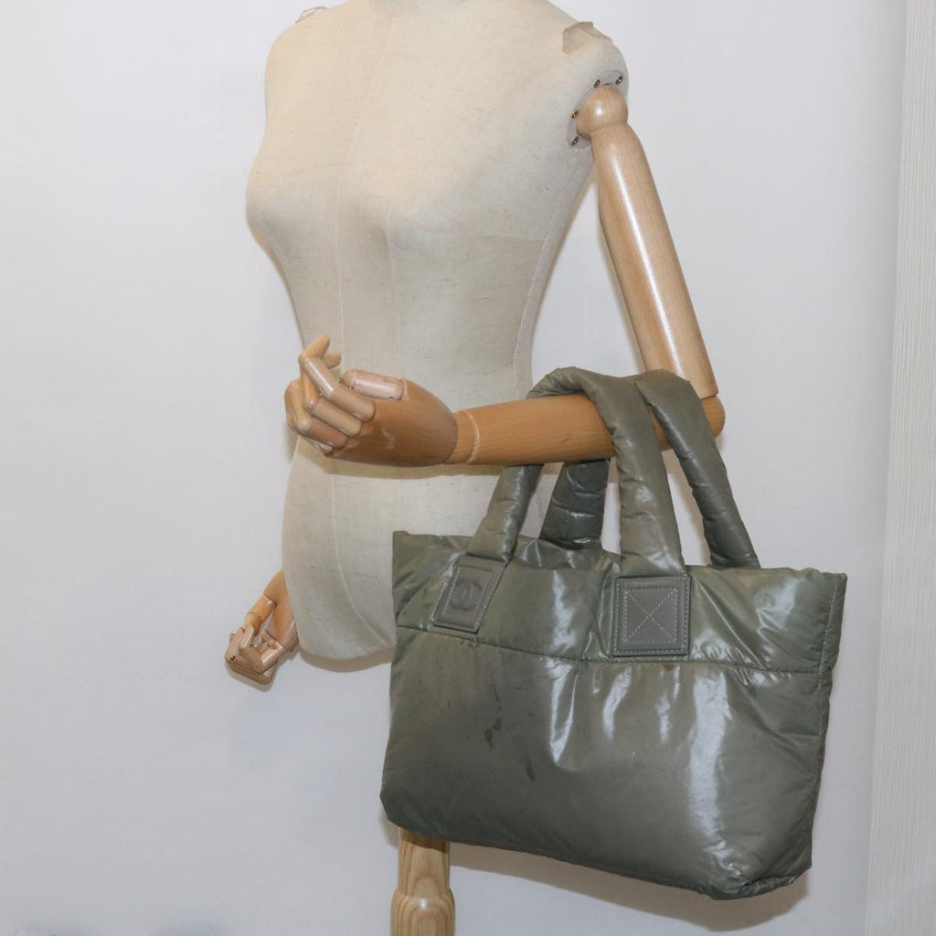 CHANEL Cococoon Shoulder Bag Nylon Gray CC bs10830