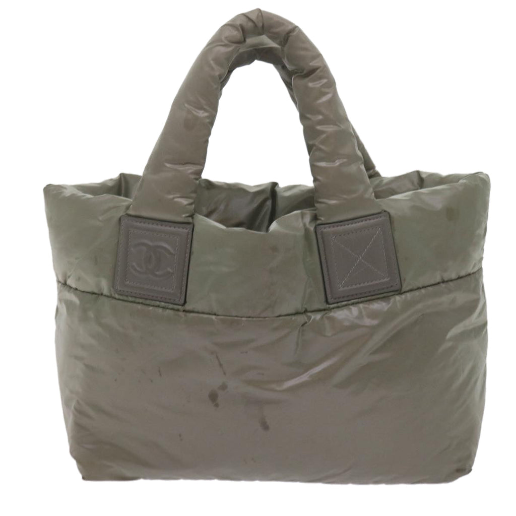 CHANEL Cococoon Shoulder Bag Nylon Gray CC bs10830