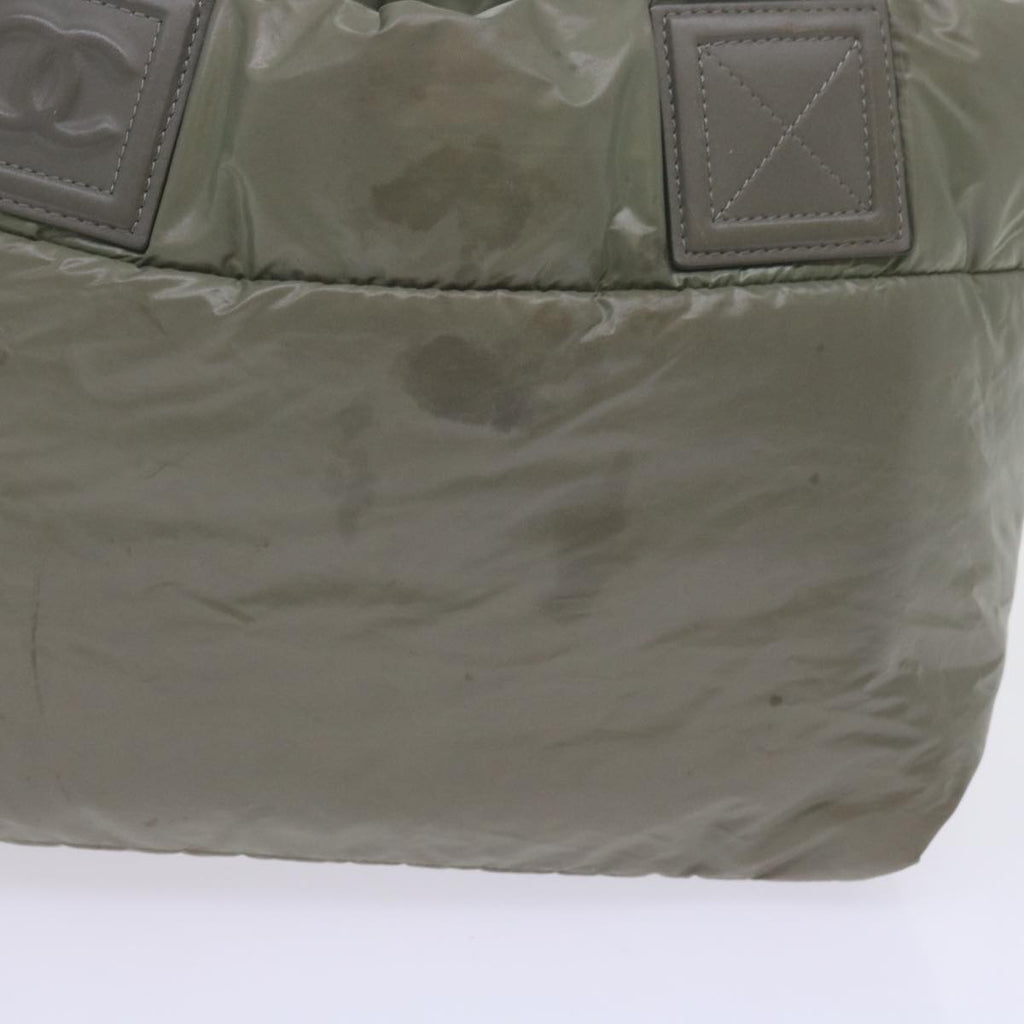 CHANEL Cococoon Shoulder Bag Nylon Gray CC bs10830