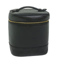 CHANEL Vanity Cosmetic Pouch Leather Black CC bs10975