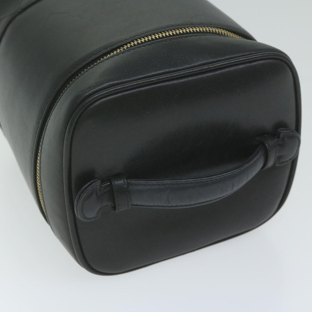 CHANEL Vanity Cosmetic Pouch Leather Black CC bs10975