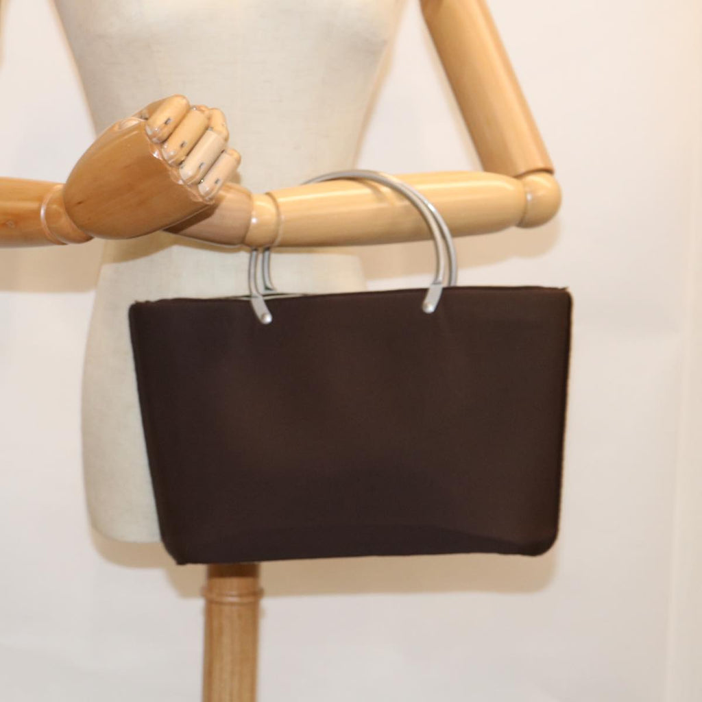 CHANEL Hand Bag Nylon Brown CC bs11011