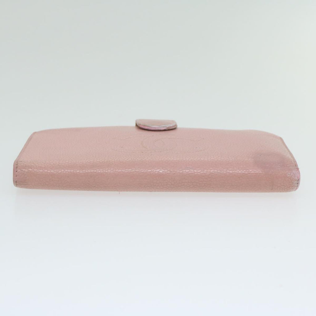 CHANEL Long Wallet Caviar Skin Pink CC bs11186