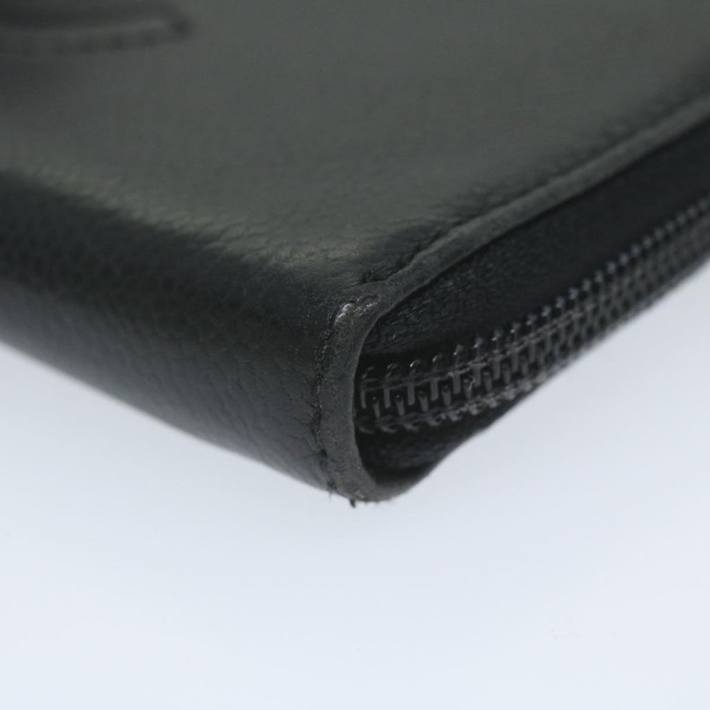CHANEL Long Wallet Caviar Skin Black CC bs11198