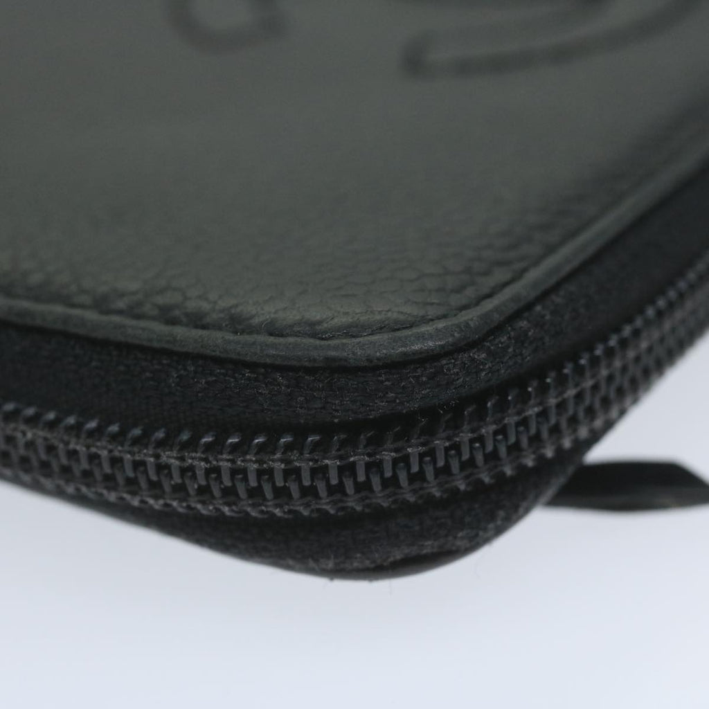 CHANEL Long Wallet Caviar Skin Black CC bs11198