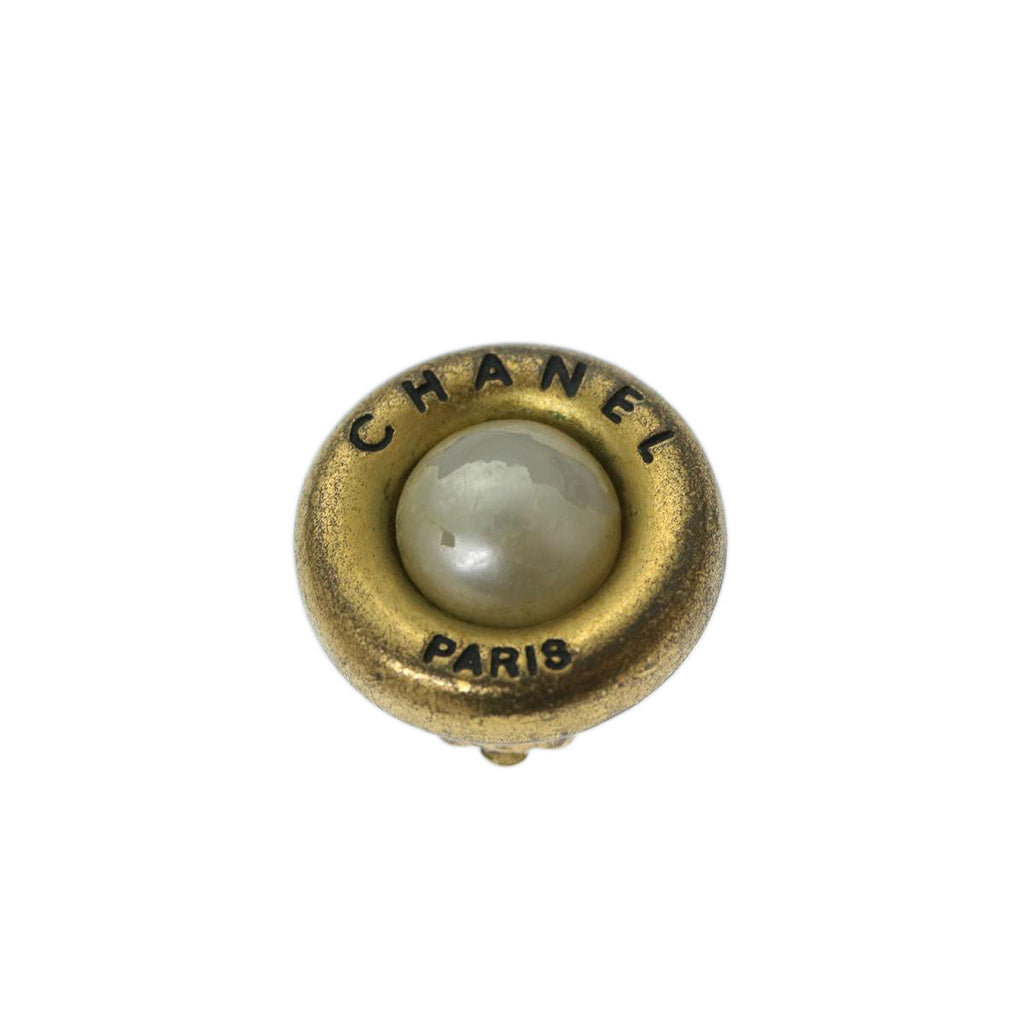 CHANEL Earring Gold Tone CC bs11280