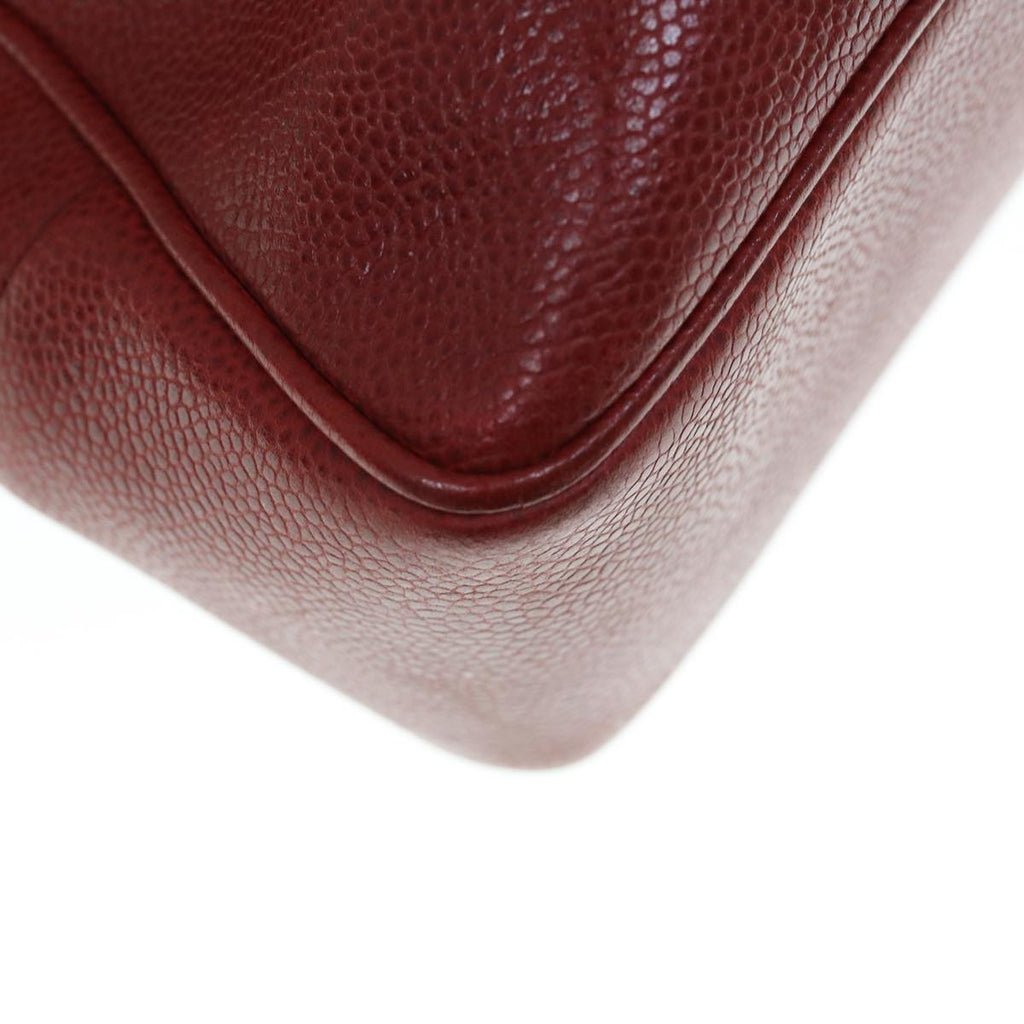 CHANEL Shoulder Bag Caviar Skin Red CC bs11402