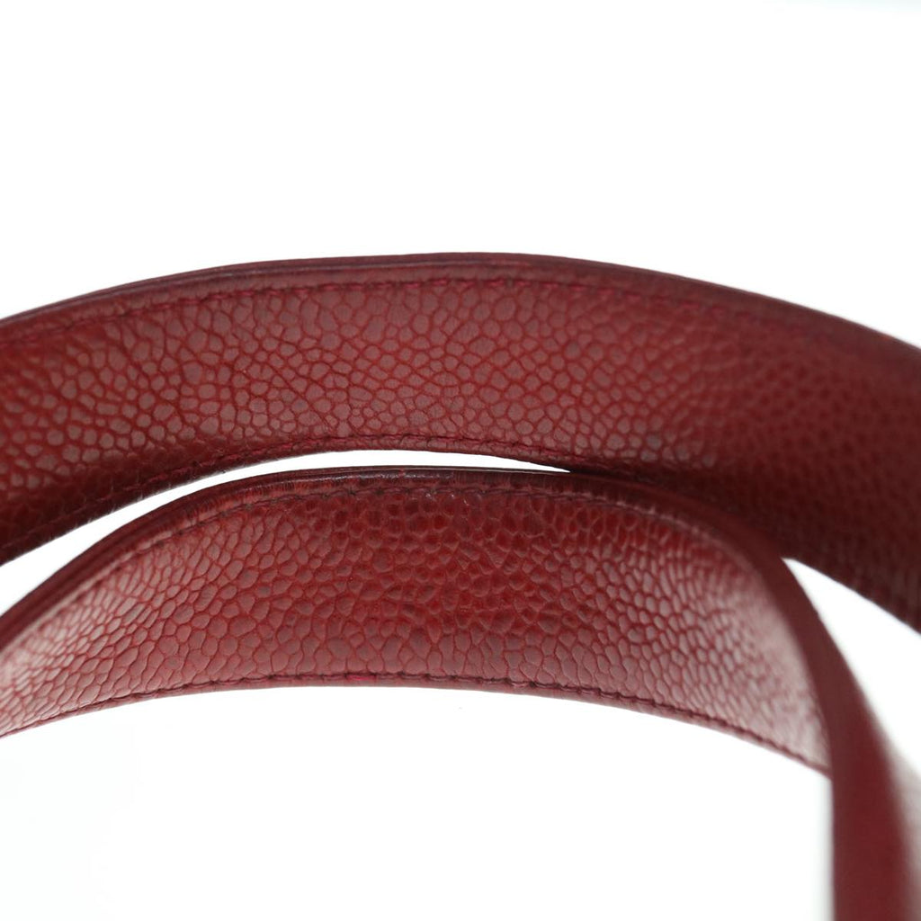 CHANEL Shoulder Bag Caviar Skin Red CC bs11402