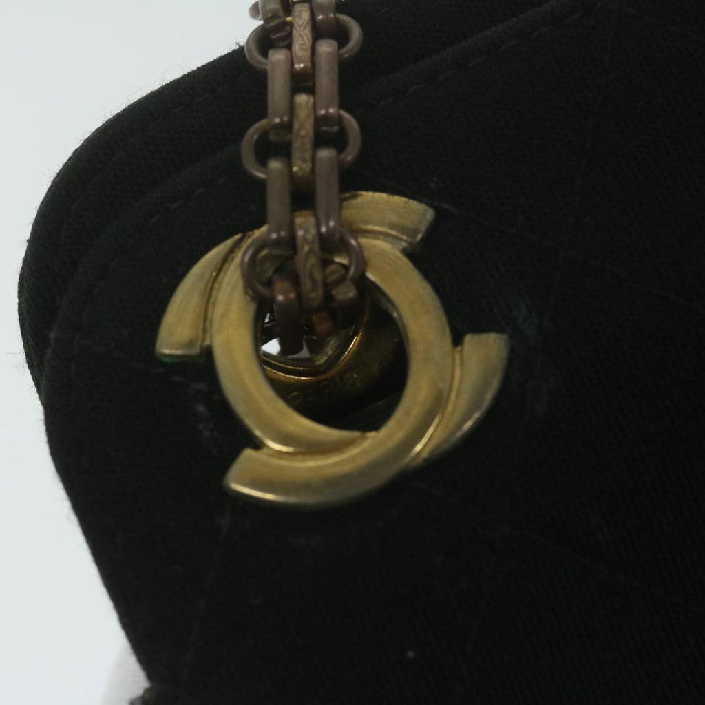CHANEL Chain Shoulder Bag Cotton Black CC bs11474