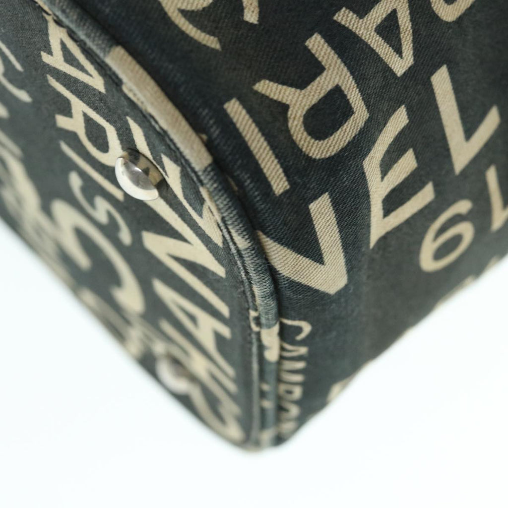 CHANEL Bycy Vanity Cosmetic Pouch Canvas Black CC bs11565