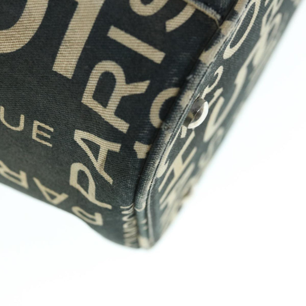 CHANEL Bycy Vanity Cosmetic Pouch Canvas Black CC bs11565