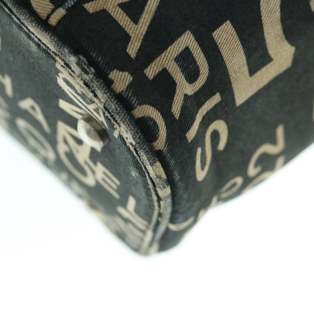 CHANEL Bycy Vanity Cosmetic Pouch Canvas Black CC bs11565