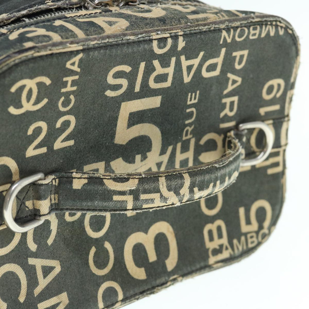 CHANEL Bycy Vanity Cosmetic Pouch Canvas Black CC bs11565