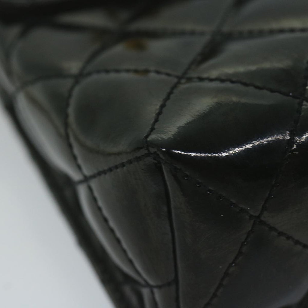 CHANEL Matelasse Chain Shoulder Bag Patent leather Black CC bs11765