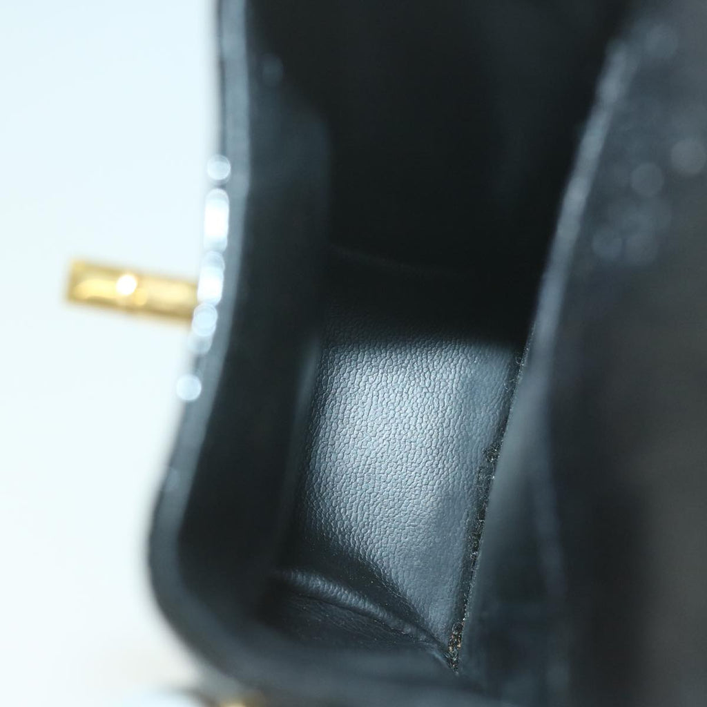 CHANEL Matelasse Chain Shoulder Bag Patent leather Black CC bs11765