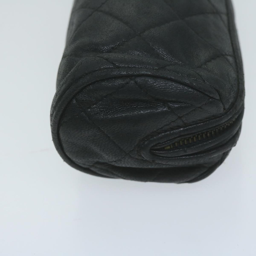 CHANEL Pouch Lamb Skin Black CC bs11890