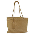 CHANEL Chain Shoulder Bag Leather Beige CC bs12132