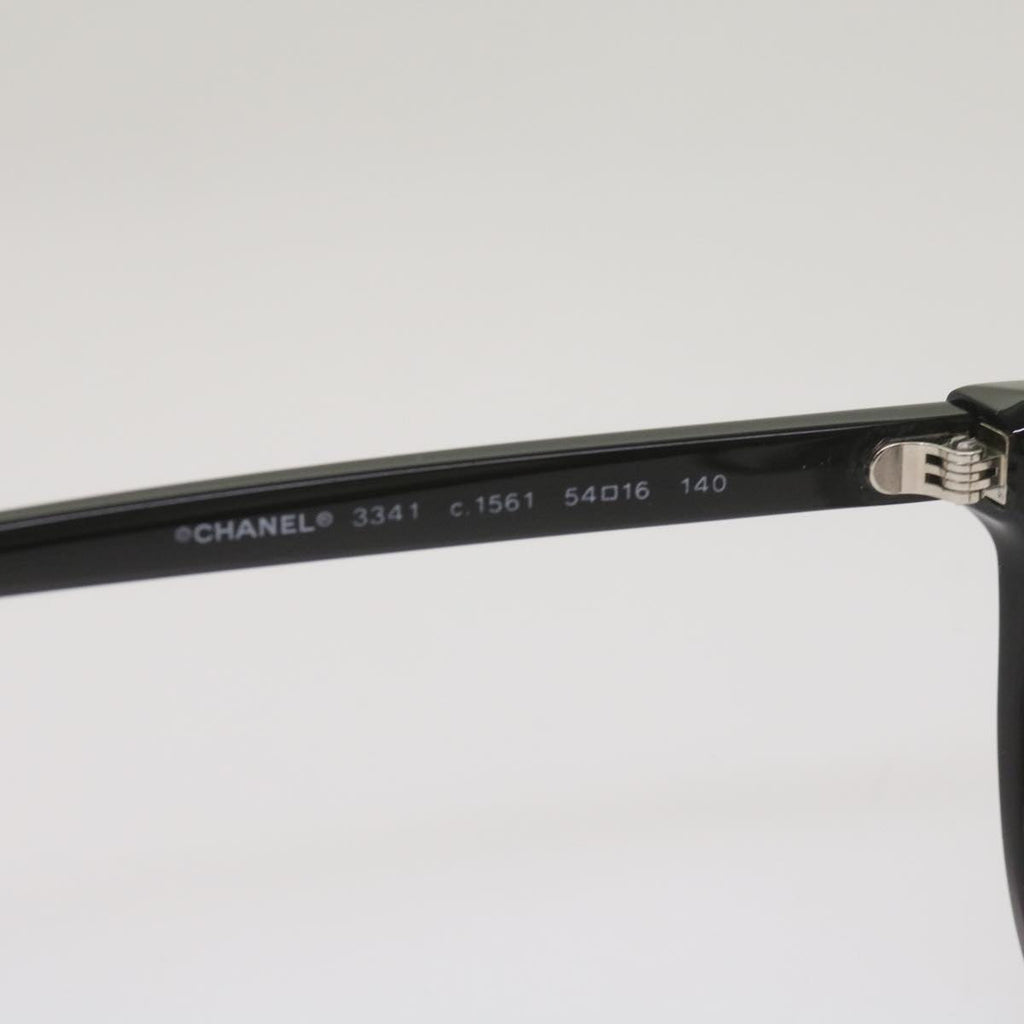 CHANEL Glasses plastic Black CC bs12146