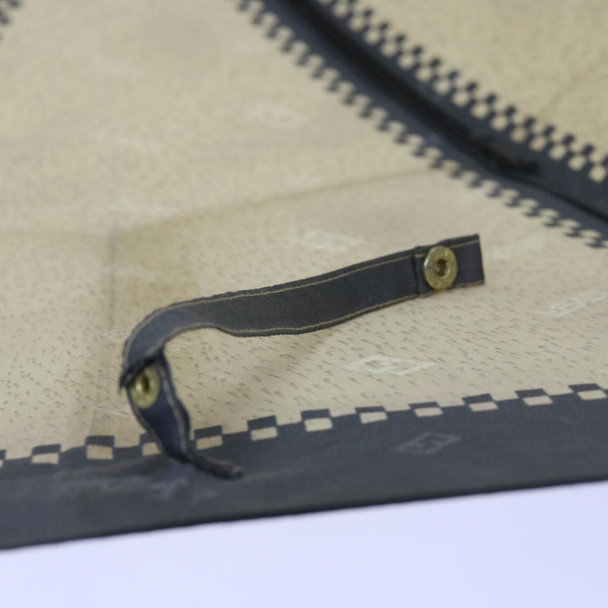 FENDI Zucchino Canvas folding Umbrella Nylon Gold Black bs12295