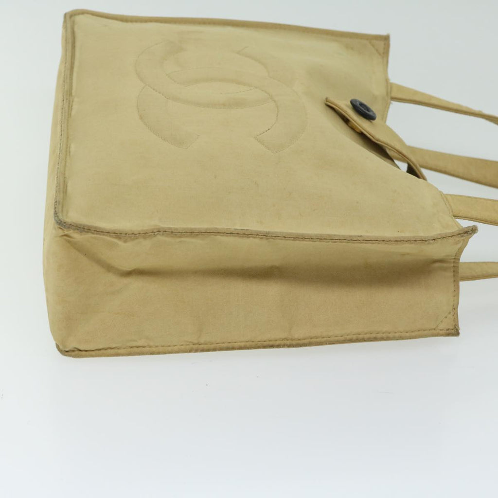 CHANEL Hand Bag Nylon Beige CC bs12434