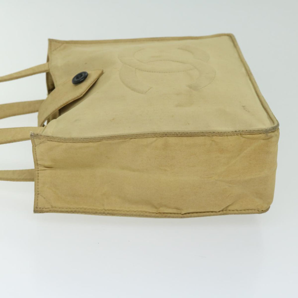 CHANEL Hand Bag Nylon Beige CC bs12434