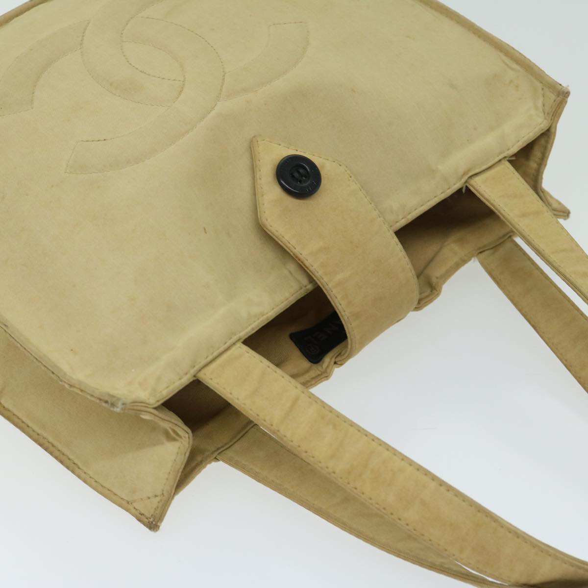 CHANEL Hand Bag Nylon Beige CC bs12434