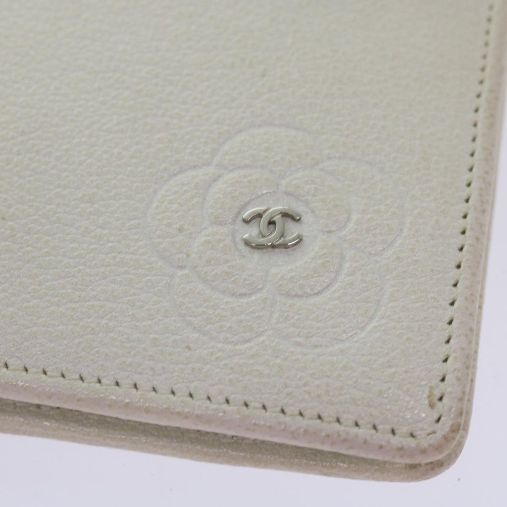 CHANEL Wallet Leather White CC bs12464