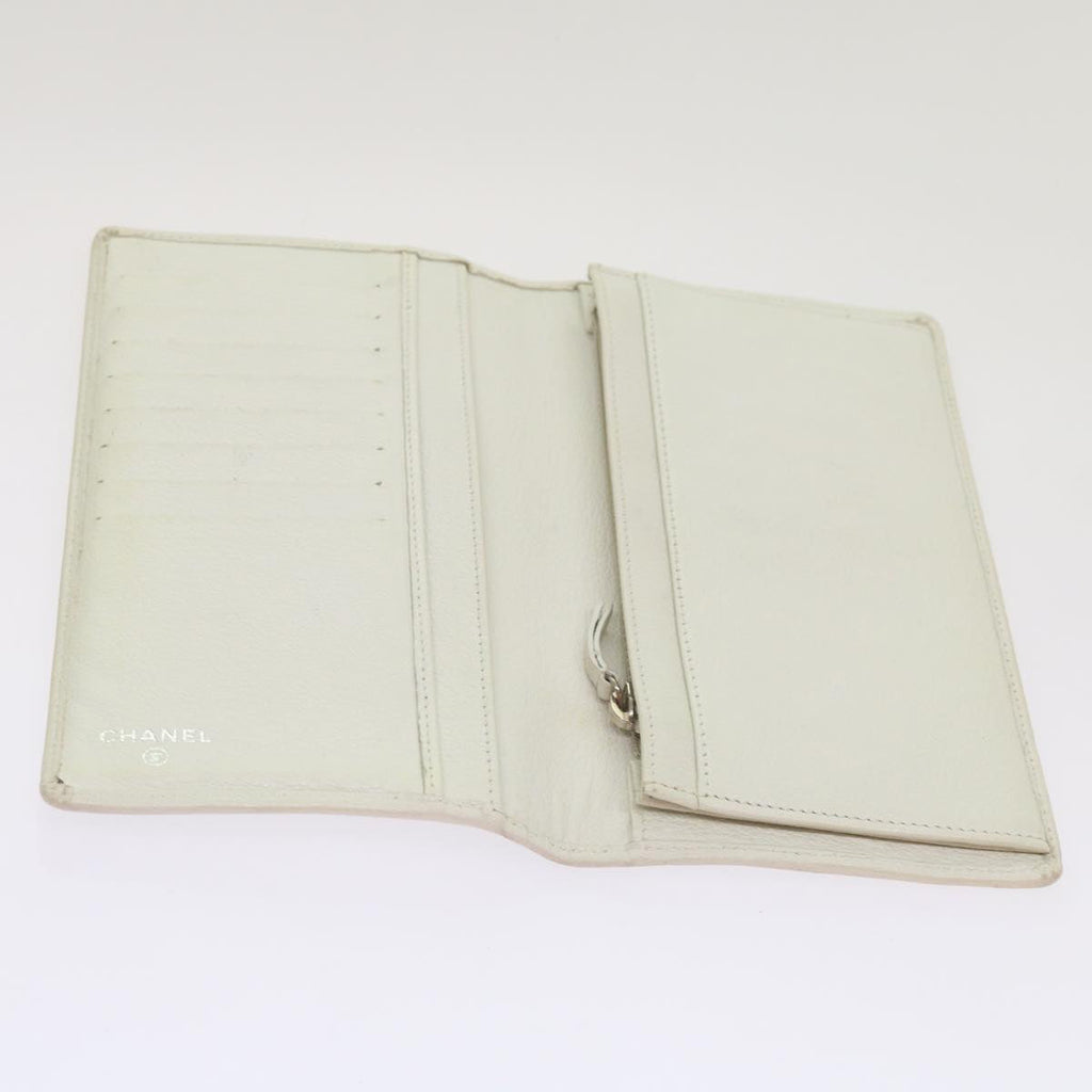 CHANEL Wallet Leather White CC bs12464