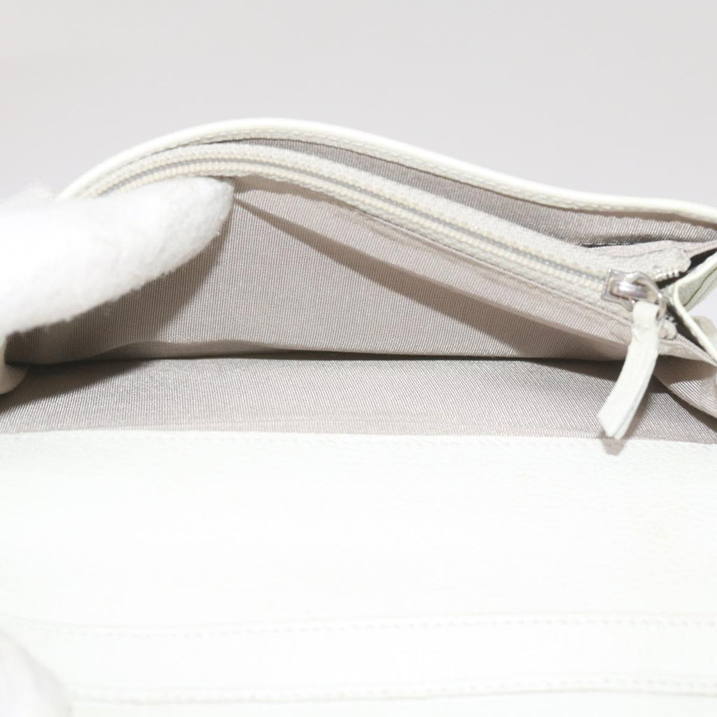 CHANEL Wallet Leather White CC bs12464
