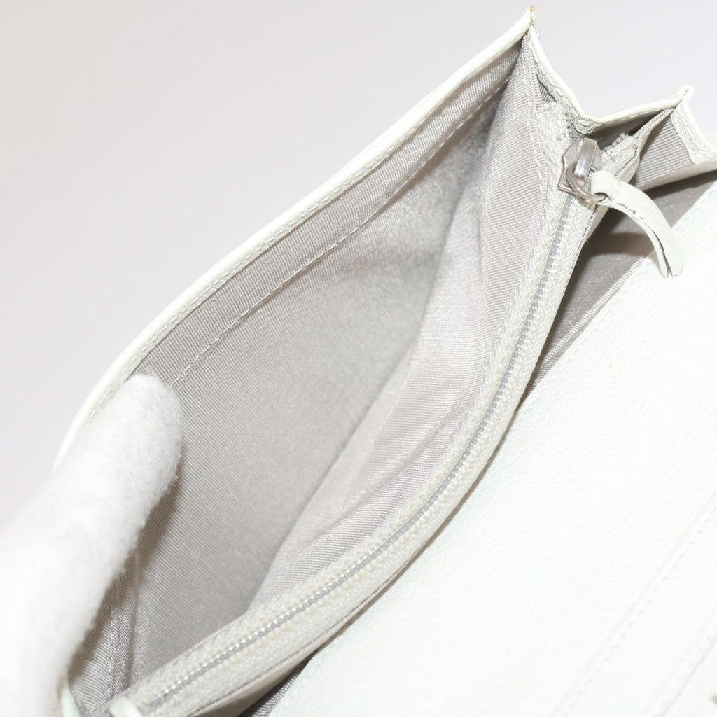 CHANEL Wallet Leather White CC bs12464