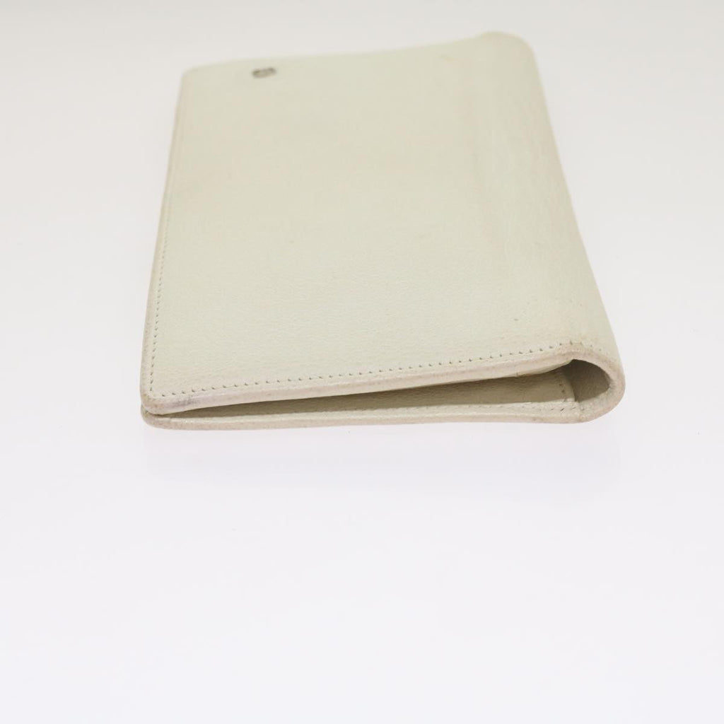 CHANEL Wallet Leather White CC bs12464