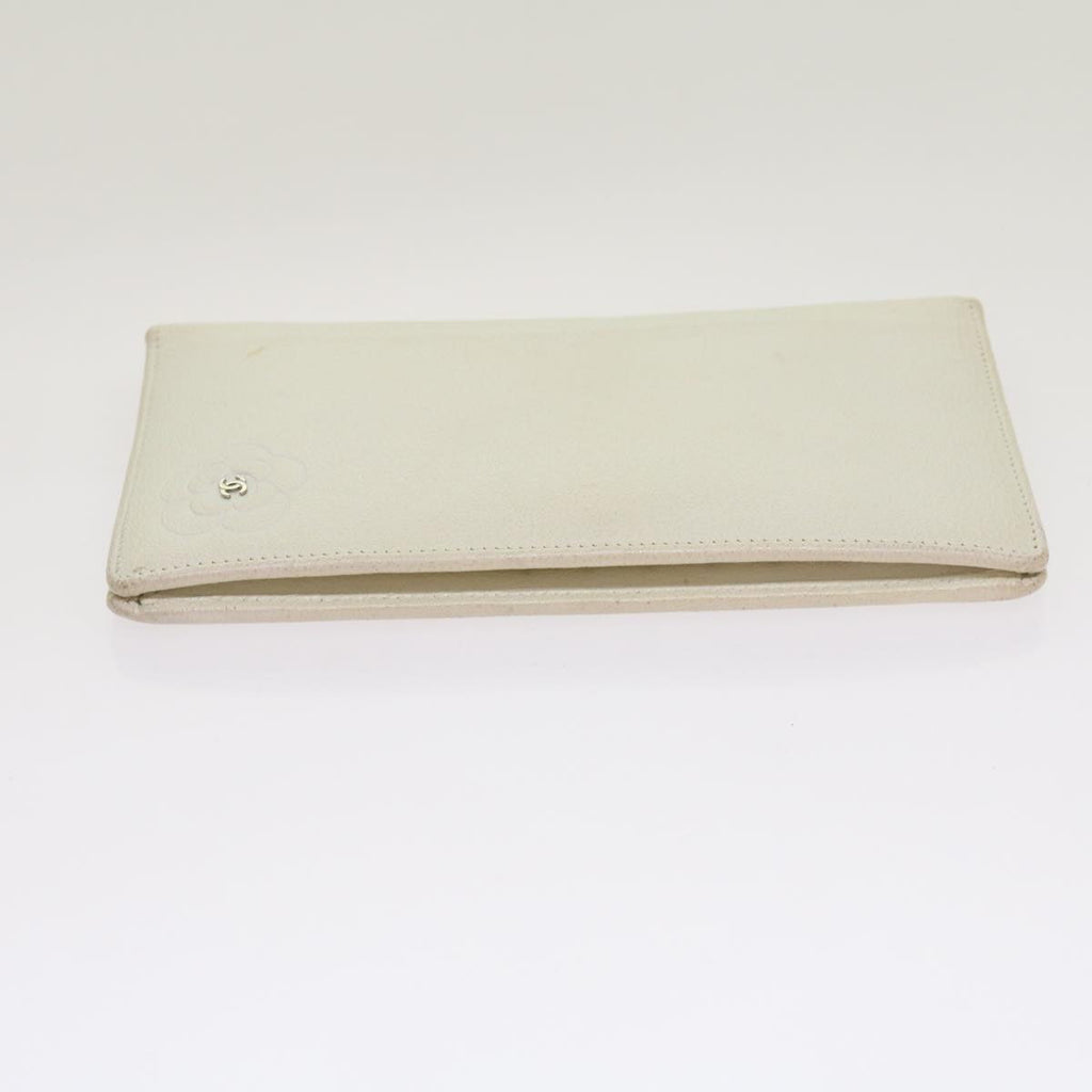 CHANEL Wallet Leather White CC bs12464