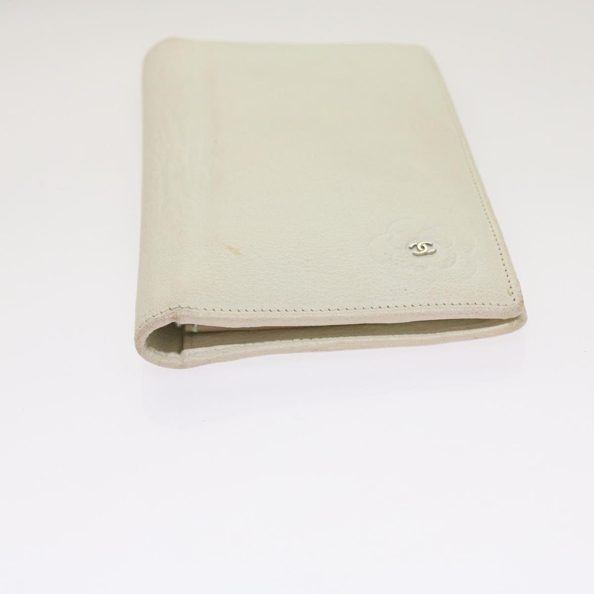 CHANEL Wallet Leather White CC bs12464