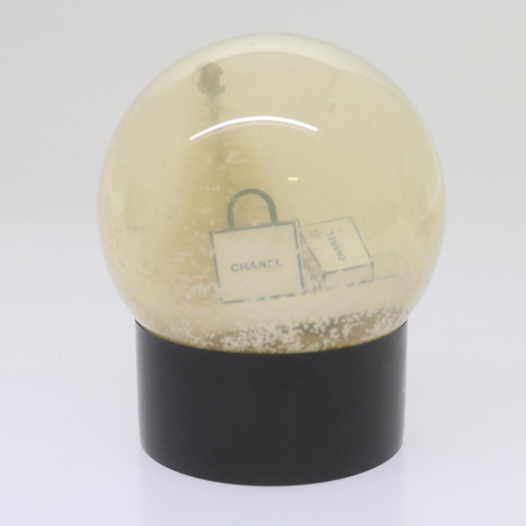 CHANEL Snow Globe plastic Black Clear CC bs12466