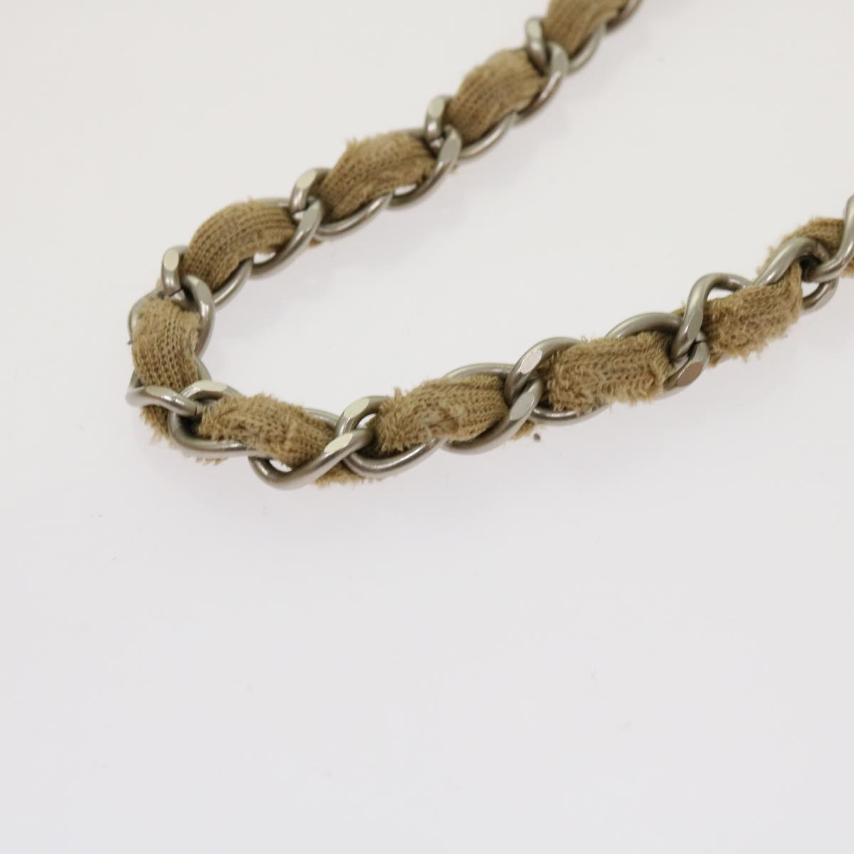 CHANEL Matelasse Chain Turn Lock Shoulder Bag cotton Beige CC bs13037