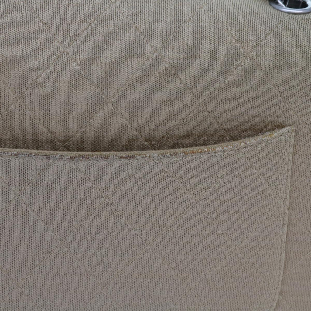 CHANEL Matelasse Chain Turn Lock Shoulder Bag cotton Beige CC bs13037