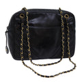 CHANEL Matelasse Chain Shoulder Bag Leather Black CC bs13119